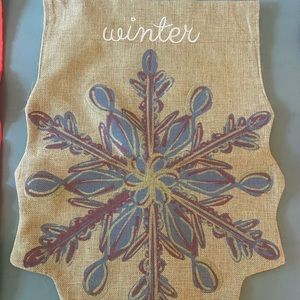 Garden flag - winter burlap